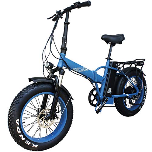 vtuvia 20″ Folding Electric Bicycle, 750W 48V Fat Tires Adults Electric